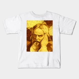 Snorri Sturluson Golden Portrait | Snorri Sturluson Artwork 9 Kids T-Shirt